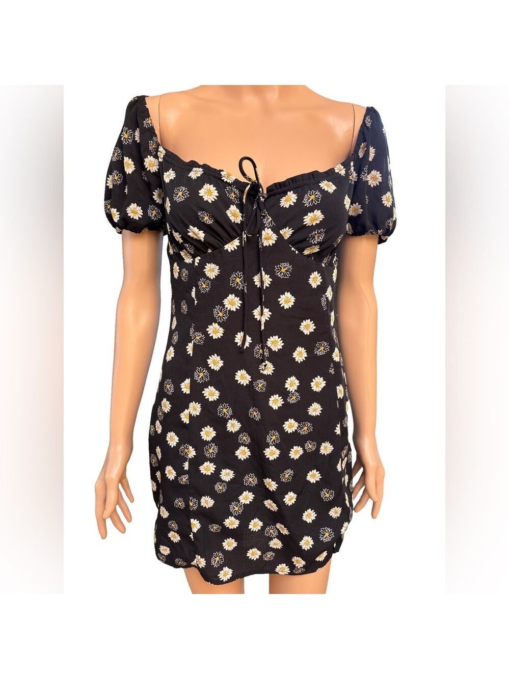 BP Black and Orange Patterned Floral Mini Dress Medium